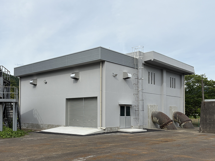 片上第１排水機場改修工事が完了しました
